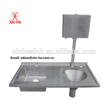 Hospital pattern disposal unit used sluice slop hopper sink with water cistern used for waste